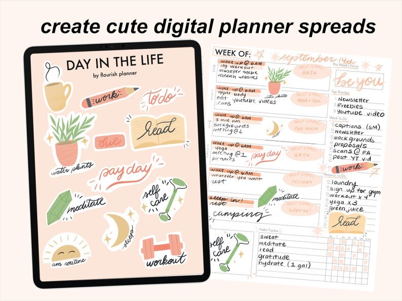 Let's Planner Stickers, 4-Sheet Packs